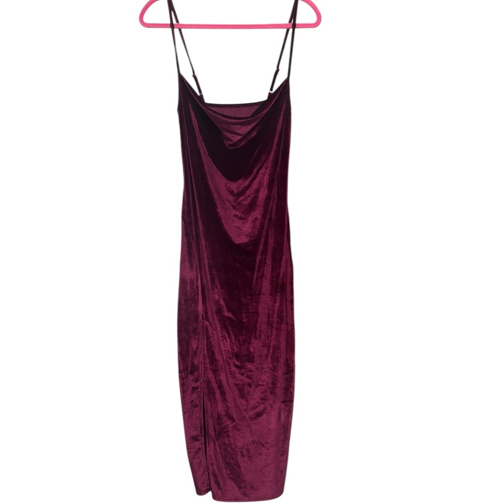 Elegant Burgundy Velvet Slip Dress